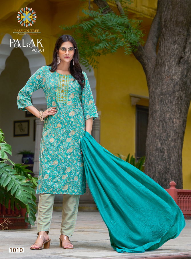 Palak Vol 1 By Passion Tree Straight Cut Kurti With Bottom Dupatta Wholesale Shop In Surat